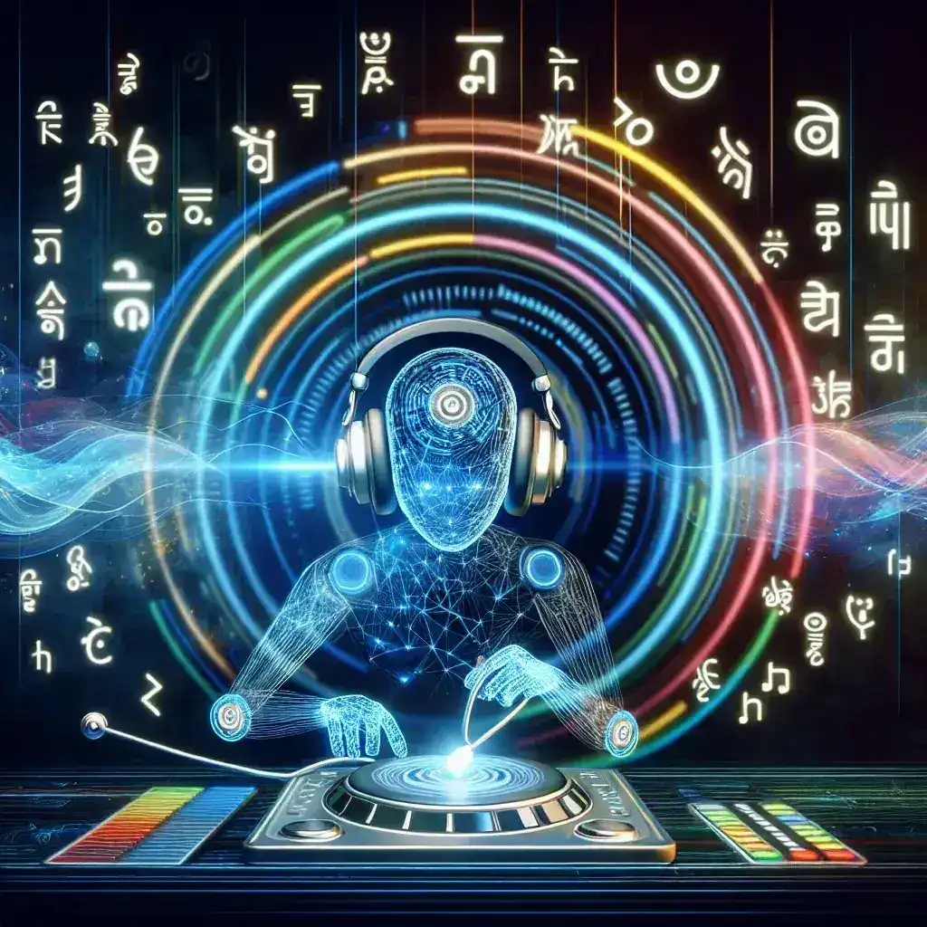 "Ilustrasi fitur AI DJ baru Spotify yang menampilkan antarmuka pengguna multibahasa, memudahkan pengguna menikmati pengalaman mendengarkan musik yang dipersonalisasi dengan narasi dalam berbagai bahasa."