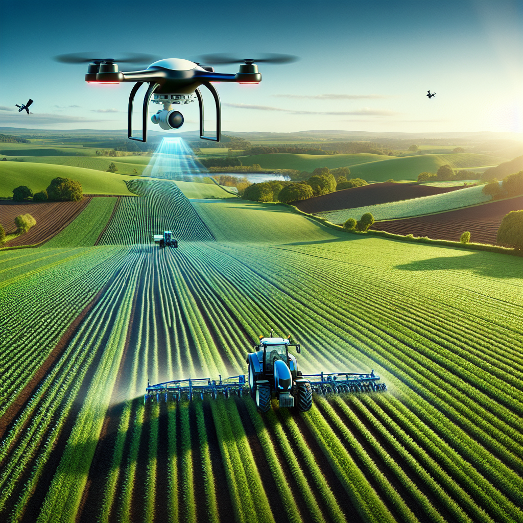 "Drone digunakan dalam pertanian presisi untuk meningkatkan hasil panen dan efisiensi dalam pengelolaan lahan pertanian di Indonesia."